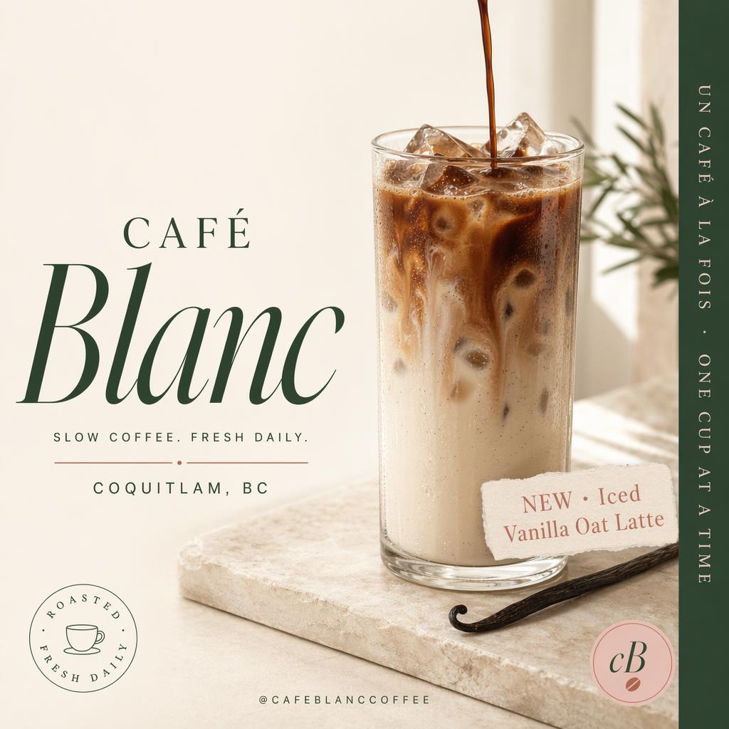 Café Blanc · iced vanilla oat latte
