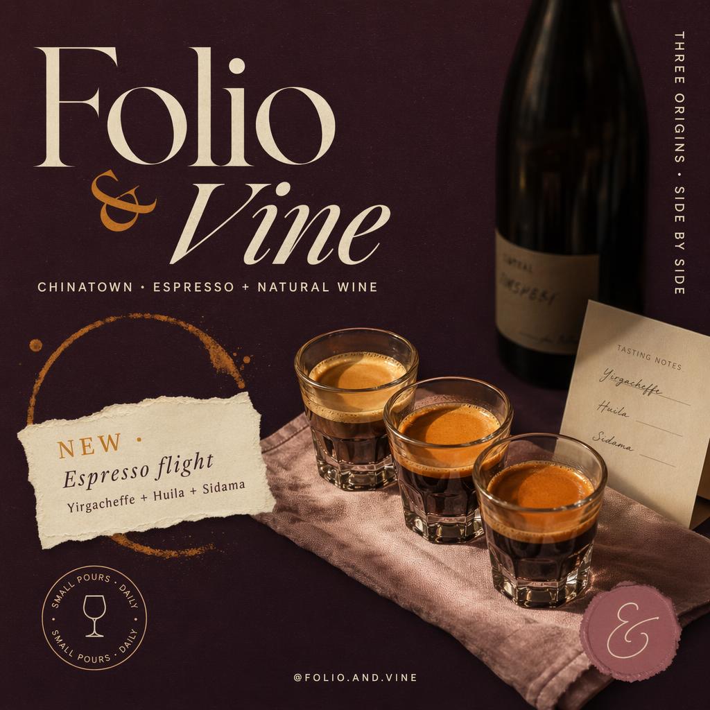 Folio & Vine · espresso flight