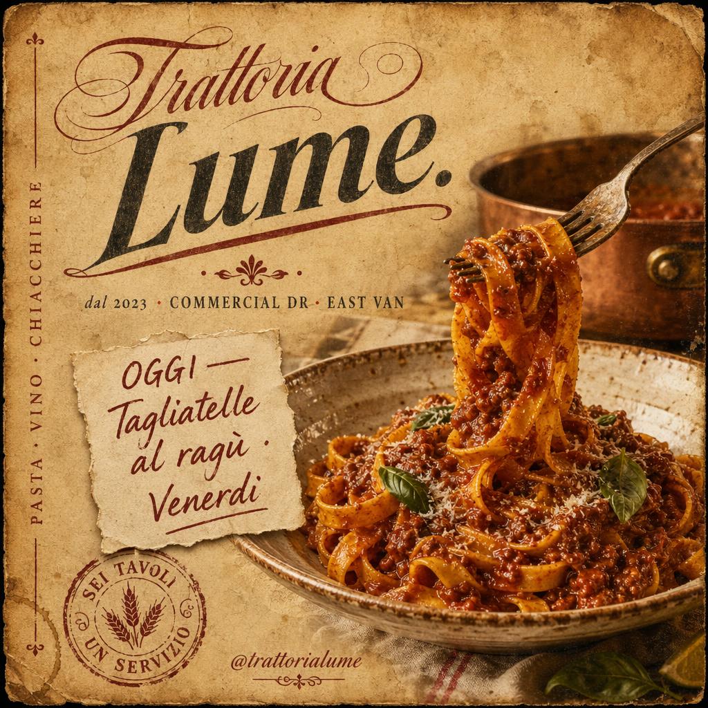 Trattoria Lume · Friday tagliatelle